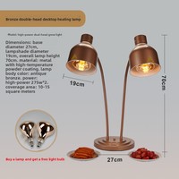 Lampe chauffante alimentaire 275W double tête électrique argentée pour buffet de fête, lampe de maintien au chaud pour présentation de pizzas avec tuyau et design pivotant