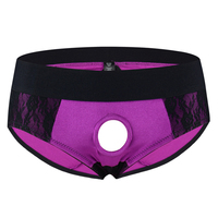 Ventes chaudes Lingerie douce Vêtements lesbiens Pantalons Sexy Open Gear Circle Wearable Dildo Lingerie pour adultes Sous-vêtements