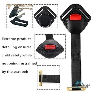 Hebilla de Cinturón de Seguridad de Plástico Negro con Botón Rojo de Liberación y Abrazadera Metálica para Arnés de Asiento de Coche - Product Image 5