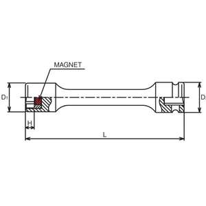 KOKEN - 13145MG-150-8 3/8'' <b>Impact</b> Hexagonal extra long <b>socket</b> with magnet - EAN 4991644326808 <b>IMPACT</b> <b>SOCKETS</b> AND ACCESSORIES - Product Image 2