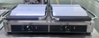 Grill électrique professionnel double contact à plaques rainurées, presse à panini en acier inoxydable pour sandwichs et steaks, idéal pour les restaurants