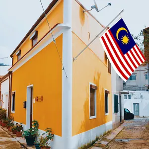 Grosir 3x5ft bendera Malaysia 68D/100D poliester menyesuaikan semua negara pengiriman cepat pemasok terpercaya pengiriman cepat