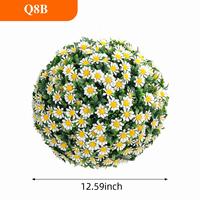Boule de fleurs artificielles suspendue RUOPEI Q8B en plastique résistant aux UV, écologique, pour l'extérieur/l'intérieur, la maison, les mariages