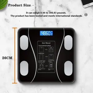 Pèse-personne intelligent avec analyse de la composition corporelle, écran LCD, connectivité Bluetooth, capacité de 180 kg, utilisation domestique - Product Image 5