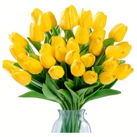 Mini-tulipes artificielles réalistes en PU, faites à la main, toucher naturel, durables, respectueuses de l'environnement, pour décoration de mariage et de maison