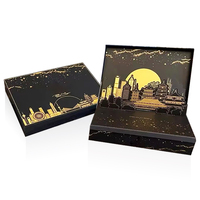 Emballage en carton avec impression de logo de luxe boîte stéréo 3d à clapet violette boîte cadeau personnalisée pour les enfants