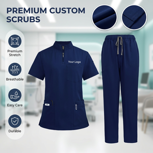 Set di Uniformi Ospedaliere di Alta Qualità, <span class=keywords><strong>Divisa</strong></span> per Infermieri in Poliestere e Spandex, Completi Medici per Donne e Uomini - Product Image 1