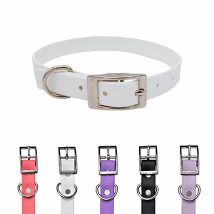 Wholesale Soft Pvc Waterproof Dog Buckle Collar Leash with Name Tag Luxury Fashion Adjustable Dog Collar Lead Set - Product Image 2