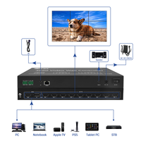 Processeur vidéo 4K60 pour mur d'écrans 1x9 HDMI DP, raccordement en zigzag horizontal/vertical, EDID fixe pour mur LED de centre commercial