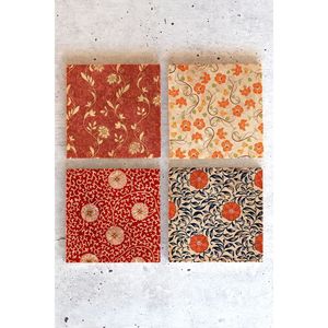 Flower01-2 4-Piece Floral Design Stone Coasters <b>Set</b> for Home and Office Decor Premium Promotional - Product Image 1