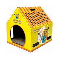Maison à gratter pour chat en carton, motif guitare, design toit incliné, pour chats d'intérieur, vente en gros, direct usine