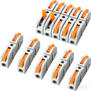 ตัวเชื่อมต่อสายไฟแบบกด คันโยกเชื่อมต่อเร็ว บล็อกขั้วต่อไฟฟ้า สำหรับซ่อมสายไฟ DIY ในบ้าน ตัวเชื่อมต่อแบบใช้ซ้ำได้ - Product Image 2