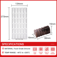 Moule à chocolat AKOKO en PC transparent de qualité alimentaire, forme longue vague d'eau, 30 cavités, personnalisable, pour gâteaux et pâtisseries texturées