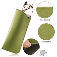 Étui à lunettes en cuir PU souple, pochette de voyage pour hommes, femmes et enfants, marron