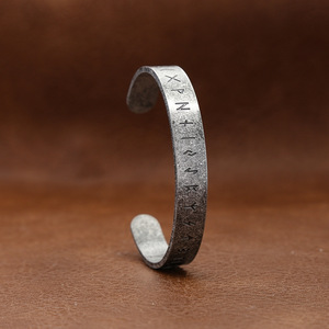 yunnique Stainless Steel Viking Rune Bracelet Antique Silver Unisex Fashion Cuff Jewelry Gift - Product Image 3