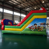 Châteaux gonflables commerciaux d'extérieur pour usage humide et sec, avec toboggan à thème dessin animé pour enfants, toboggan aquatique Patrouille Canine, châteaux gonflables avec toboggan à vendre
