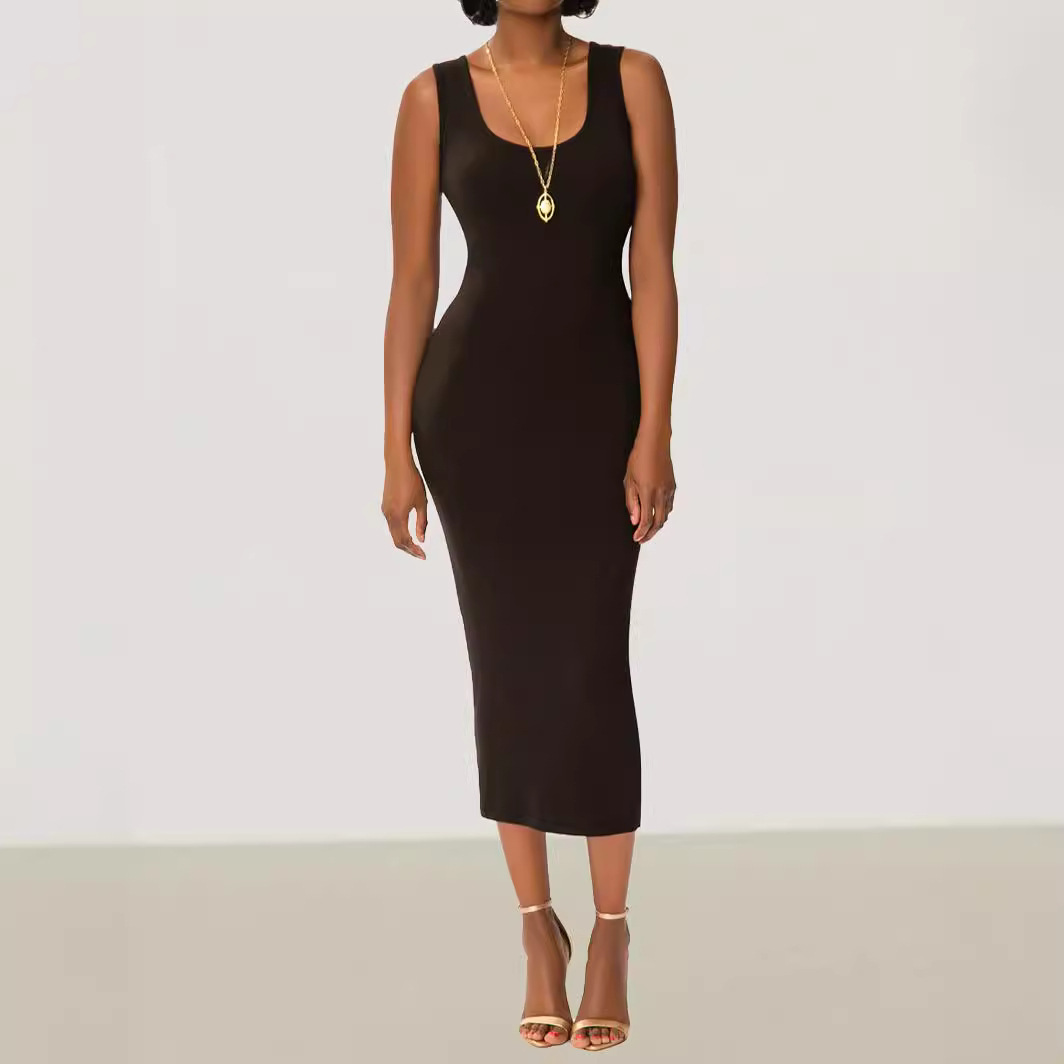 strapless open back dress Spun Polyester Spandex W/foil main image 1