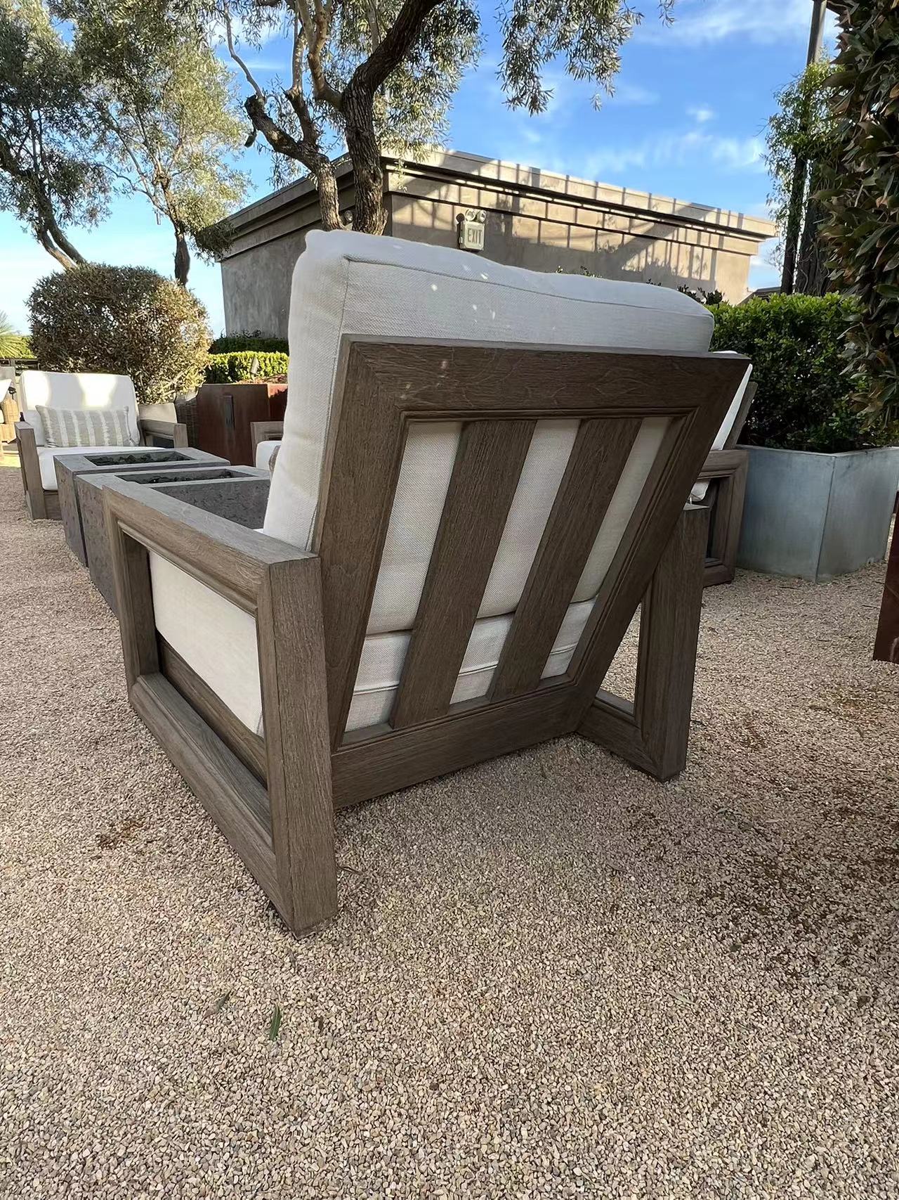 New arrival modern outside furniture outdoor waterproof teak wood patio garden sofa sets