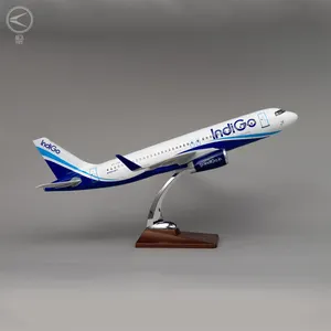 Оптовая продажа OEM 1/80 масштаб бизнес подарок коллекция Ремесло ABS самолет модель Airbus A320 Индиго Airlines размер 47 см