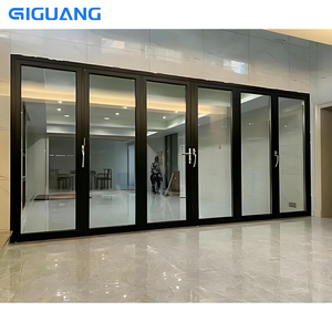 Qguang ประตูบานเลื่อนสองชั้นกันน้ำได้, ประตูอลูมิเนียมแบบพับได้ฉากกั้นประตูห้องกระจกพับได้ - Product Image 2