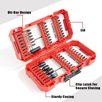 Jeu de 43 embouts de visseuse à chocs en acier S2, avec logo OEM personnalisé, tige hexagonale de 1/4 pouce, support magnétique, HRC60, pour outils électriques