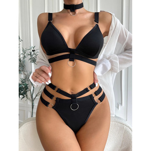 Nuovo Set di biancheria intima da <span class=keywords><strong>donna</strong></span> classica tentazione rossa moda divertente Set due pezzi - Product Image 3