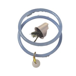 Brazalete de Imitación de Jade con Degradado de Color Estilo Chino, Diseño Simple, Amuleto Ruyi, Brazalete de Calcedonia Esmaltada para Mujer - Product Image 5