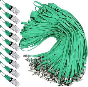 Vente en gros directe lanière plate et porte-carte avec clip longes de badge avec crochet pivotant pour l'école de bureau - Product Image 5