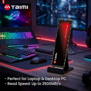 Taimi M.2 NVMe Gen3 PCIe SSD 256 Go Nouveau 3D NAND TLC 3500 Mo/s en lecture pour PC portable/de bureau gaming sans fil, mise à niveau, boîtier plastique - Product Image 1