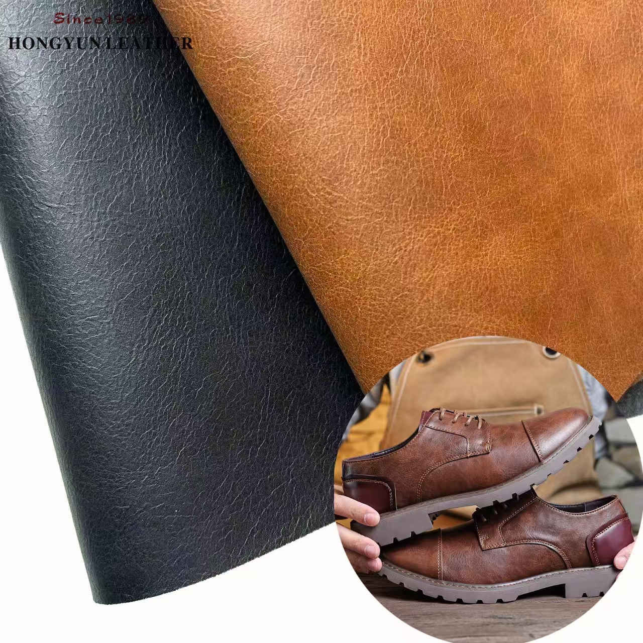 Waterproof West Cowboy Effect Microfiber PU Leather Abrasion Resistance Synthetic Leather Tear Resistance for Shoe and Bag Use
