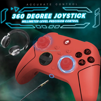 Control Inalámbrico LR de 2.4GHz con Motor de Vibración y Turbo para PC One S/X/X-Incluye Conector para Auriculares Personalizable