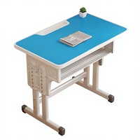 Bureau d'étude pour étudiants sur mesure, réglable en hauteur, avec plateau de rangement et fente pour crayons, idéal pour les projets scolaires