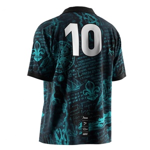 Camiseta Deportiva Versátil con Cuello Polo en V, Malla Transpirable, Secado Rápido y Diseño Personalizable para Apoyo en el Campo - Product Image 6