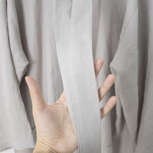 Peignoir de bain personnalisé unisexe 100 pur lin gris à manches longues hôtel Peignoir ensemble pour <span class=keywords><strong>femme</strong></span> - Product Image 4