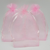 Pochette en maille pour bijoux, pochette cadeau transparente, sac en organza à cordon, sac à cils pour clients, petit sac en filet
