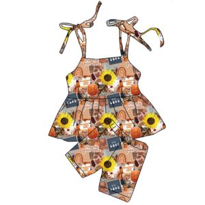 Vente en gros usine : Ensembles de vêtements pour bébés filles, style anglais, imprimé léopard, antibactériens, comprenant short, combinaison à bretelles et combinaison à volants - Product Image 4