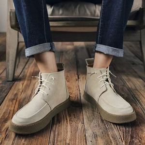 รองเท้าบูทสั้นหุ้มข้อผู้ชายแบบใหม่ประจำฤดูใบไม้ผลิปี 2022 รองเท้าลำลองบุขนสัตว์ รองเท้าสเก็ตบอร์ดผู้ชาย - Product Image 4