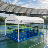 Structure de toit en membrane tendue préfabriquée en PVDF/PTFE, structure en acier tubulaire, toit en tissu pour terrain de tennis et de padel