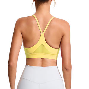 Hochunterstützender, stoßfester Sport-BH mit überkreuzten Doppel-Schulterträgern, atmungsaktiv, herausnehmbare Polster, Rundhalsausschnitt, Spandex/Nylon, für Yoga und Sport - Product Image 6