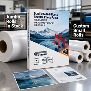 Papier photo brillant A4, papier photographique, papier photo <span class=keywords><strong>Fujifilm</strong></span>, rouleau jumbo jet d'encre, double face, texture brillante, papier photo texturé - Product Image 1