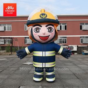 Brandweerman Aan Te Passen Geknuffeld Opblaasbaar Kostuum Voor Propagandizen Promotie, Aangepaste Gigantische Cartoon Brandweerman Opblaasbare Brandweerman - Product Image 2