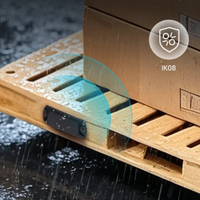 MOKOSMART IK08 IP67 Tahan Guncangan BLE RFID Hybrid Tag Sensor Akselerometer Sistem Pelacakan Pallet Real-time Penentuan Posisi Dalam Ruangan 150m