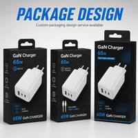 AVS 65W GaN USB-C PD 3.0 Pengisi Daya Laptop Cepat 3-Port Adaptor Dinding Tipe C USB a PPS Kompatibel iPhone Apple Samsung