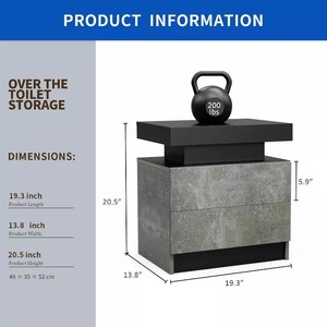 Nhà máy bán buôn Bàn Cạnh Giường ngủ thông minh với sạc không dây và dải đèn thay đổi màu sắc cho phòng ngủ hiện đại. - Product Image 4