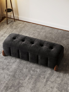 Modern Tufted Fabric Ottoman Footstool Upholstered Bench <b>Seat</b> for Bedroom Living Room - Product Image 4