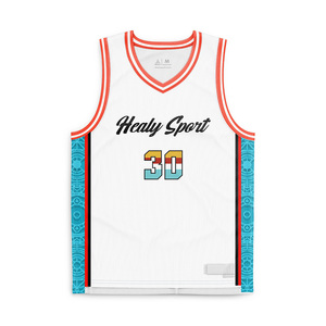 HEALY 26-27 Nueva Camiseta de Baloncesto Vintage con Cuello en V, Diseño de Base Blanca con Paneles Laterales, Uniforme Personalizado para Hombre y Mujer - Product Image 1