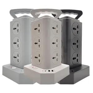 Custom Logo Universal Power Socket Extension Electrical Socket With PD20W Type-c Port And USB Port 12 AC Outlet Tower Socket