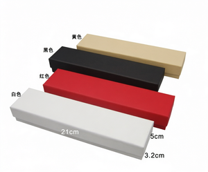 Boîte à bijoux rectangulaire longue et élégante, disponible en plusieurs couleurs, coque en papier rigide avec doublure en velours, boîte de rangement pour collier - Product Image 1