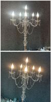 Centre de table de mariage très vendu, candélabre haut de gamme en acrylique avec source de lumière LED pour la décoration de table