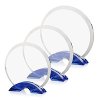 Plaque de récompense en cristal K9 personnalisée avec logo gravé, forme irrégulière